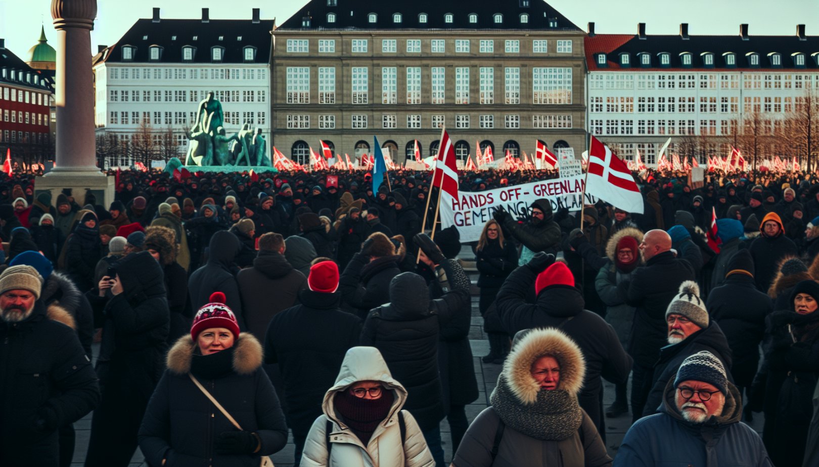 Massive protester mot Trumps Grønlandsplan i Danmark og Grønland
